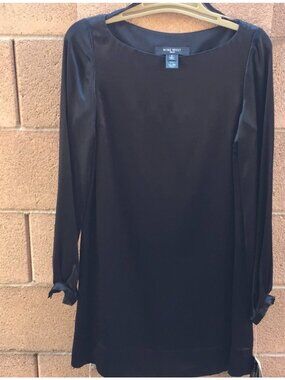 Nine West boatneck black silk dress